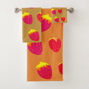 Ensemble de serviettes de salle de bain en fraises