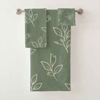 Ensemble de serviettes de salle de bain feuille ve