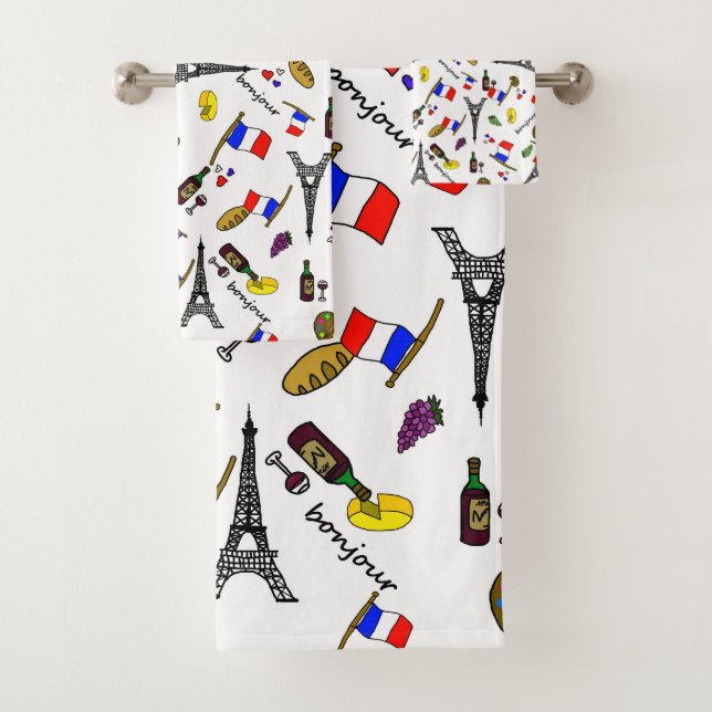 Ensemble de serviettes de salle de bain françaises (En situation)
