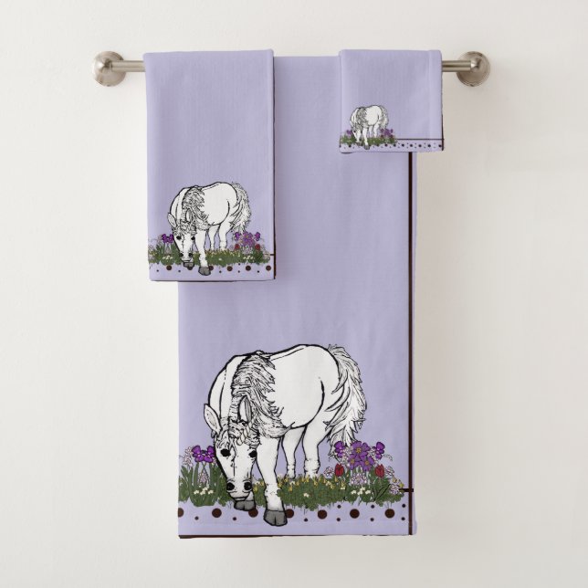 Ensemble de serviettes de salle de bain Licorne Ch (En situation)