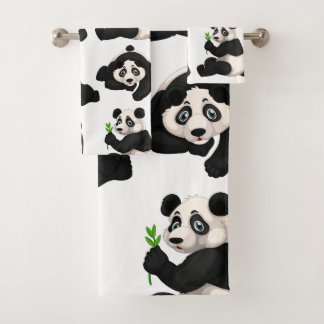 Ensemble de serviettes de salle de bain ours panda