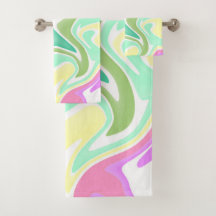 Ensemble de serviettes de salle de bain pastel mar