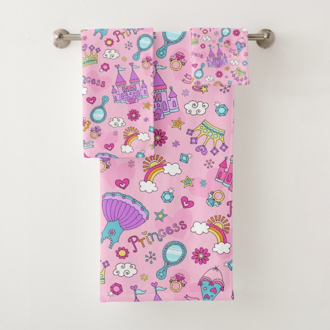 Ensemble de serviettes de salle de bain Princesse  (En situation)