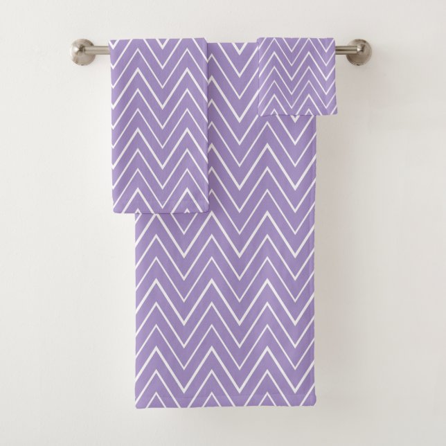 Ensemble de serviettes de salle de bain rayées che (En situation)