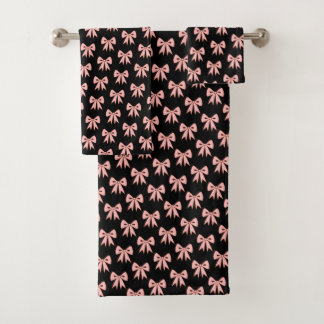 Ensemble de serviettes de salle de bain roses noir