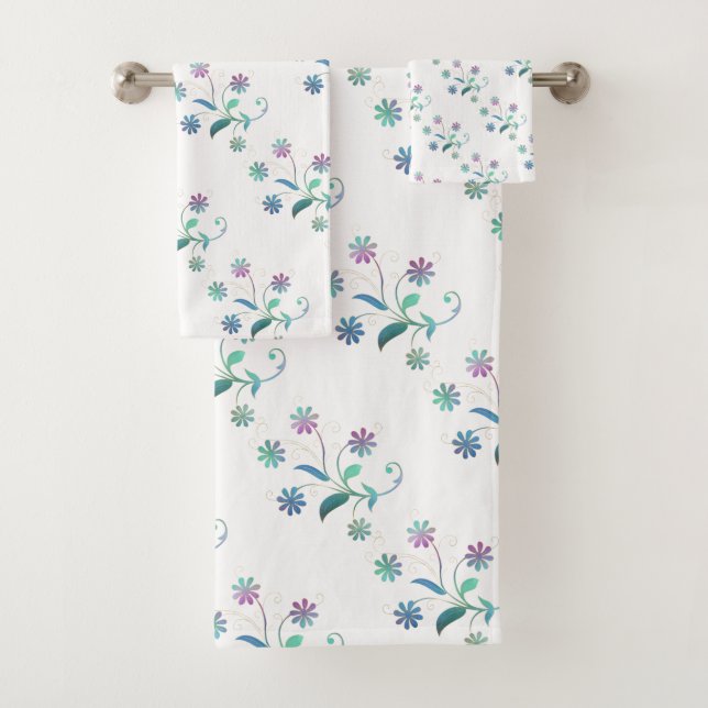 ENSEMBLE DE SERVIETTES DE SALLE DE BAINS DE PRINTE (En situation)