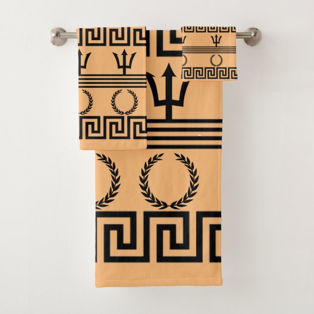 Ensemble de serviettes de symbole de côte grecque  (En situation)