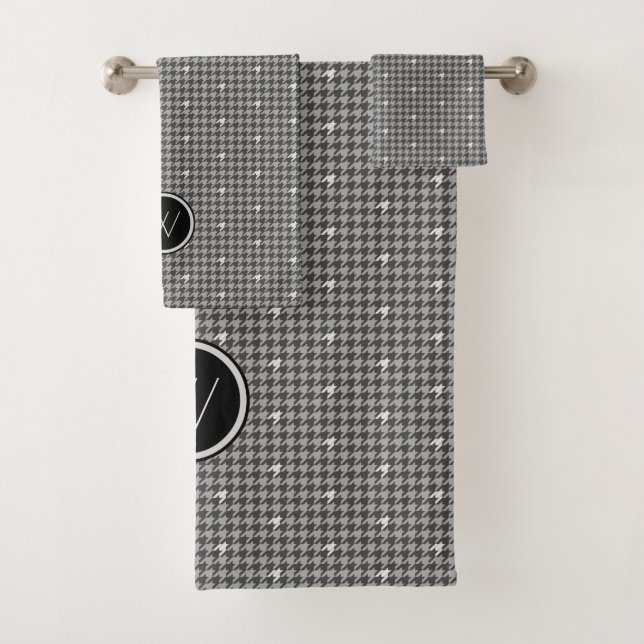 Ensemble de serviettes de toilette Gris et Argent  (En situation)