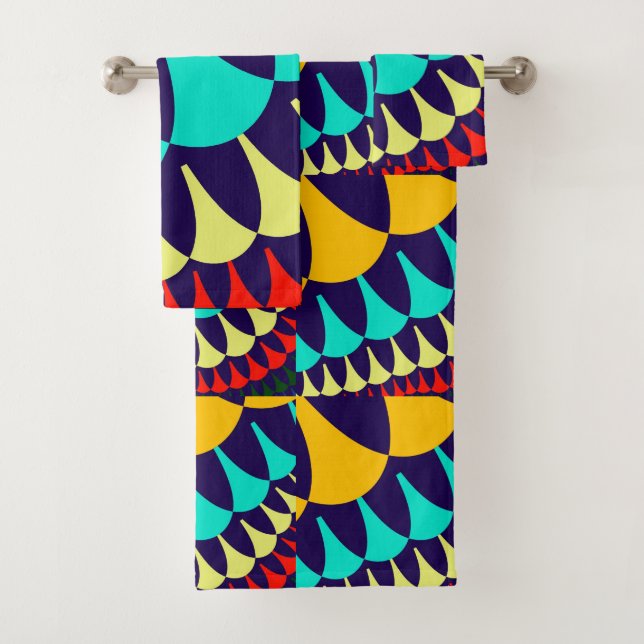 Ensemble de serviettes de toilette Orange Navy Blu (En situation)