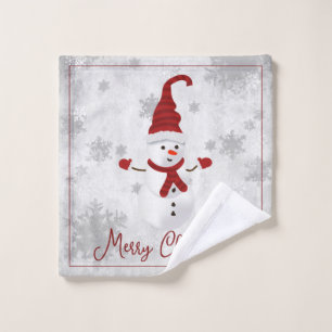 Ensemble de serviettes de toilette Red Cute Snowma