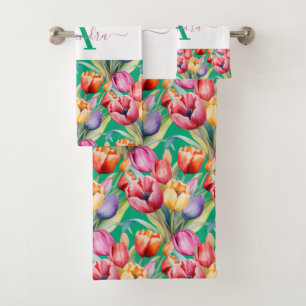Ensemble de serviettes élégantes de printemps aux