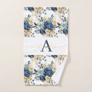 Ensemble de serviettes élégantes florales bleues e