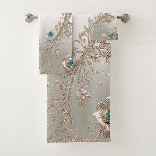 Ensemble de serviettes Embellister Gold Blue Stone