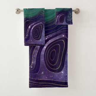 Ensemble de serviettes en marbre bleuVert gris vio