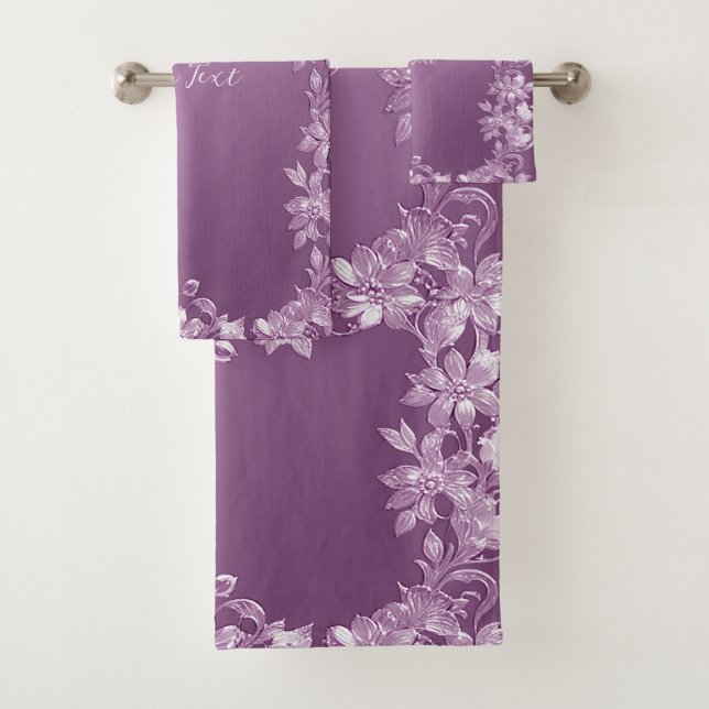 Ensemble de serviettes Floral Lilac moderne (En situation)