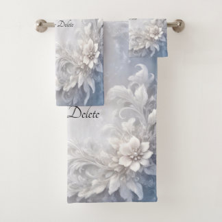 Ensemble de serviettes florales blanches