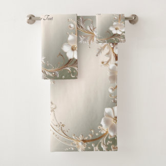 Ensemble de serviettes florales blanches ornées