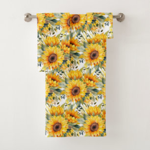 Ensemble de serviettes florales de tournesols mode