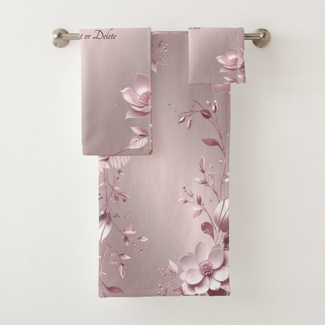 Ensemble de serviettes florales rose délicat (En situation)