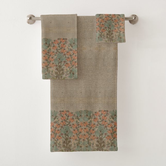 Ensemble de serviettes florales turques vintage (En situation)