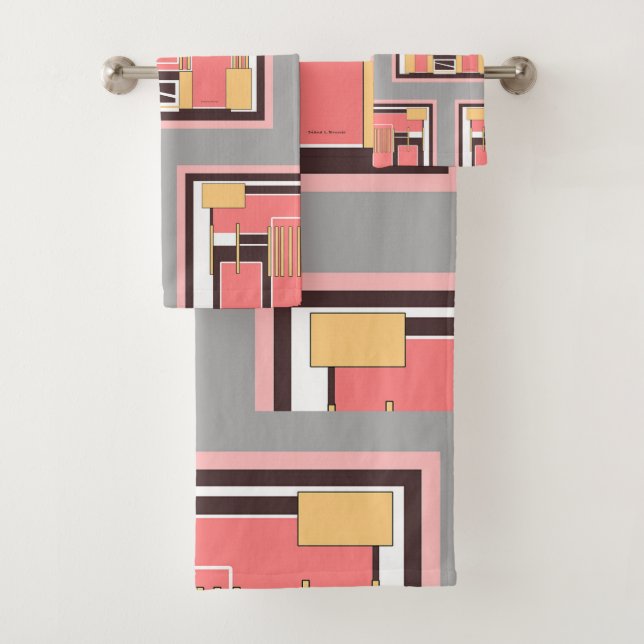 Ensemble De Serviettes Geo Du Milieu Du Siècle (En situation)