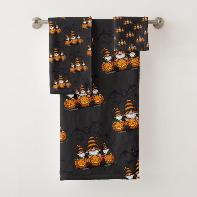 Ensemble de serviettes Gnome Halloween (En situation)