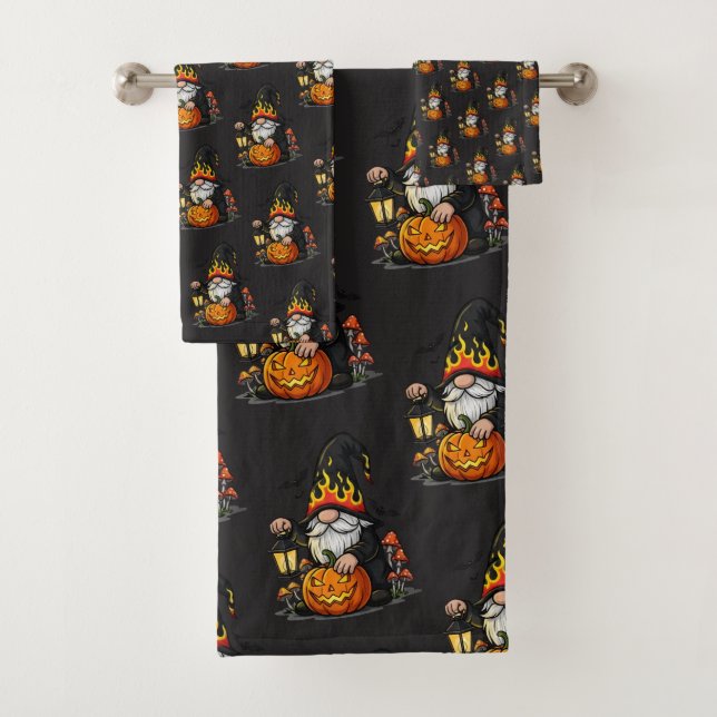 Ensemble de serviettes Gnome Halloween (En situation)