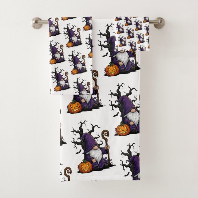Ensemble de serviettes Gnome Halloween (En situation)