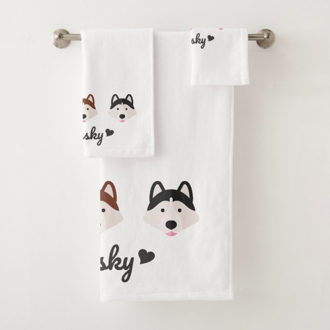 Ensemble de serviettes Husky Love (En situation)