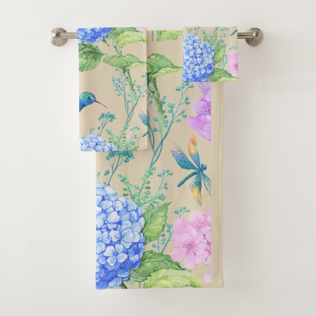 Ensemble de serviettes Hydrangea Summer (En situation)