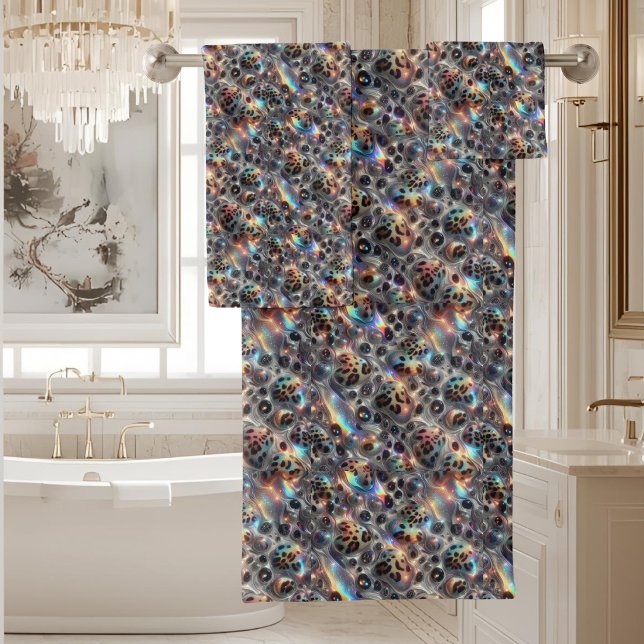 Ensemble de serviettes imprimé léopard des neiges  (Créateur téléchargé)
