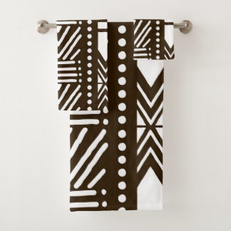 Ensemble de serviettes inspirées du style Bogolan