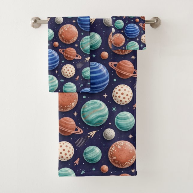 Ensemble de serviettes intergalactiques des planèt (En situation)