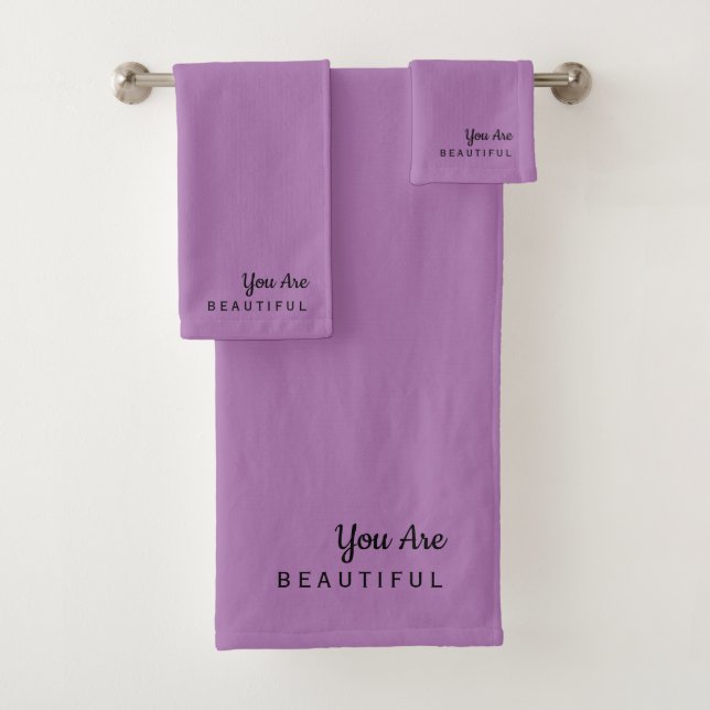 Ensemble de serviettes lavande inspirantes Vous êt (En situation)