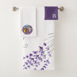 Ensemble de serviettes lavande personnalisées