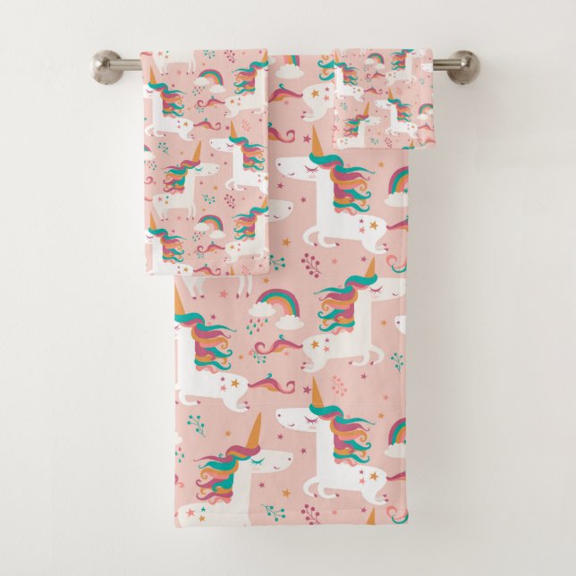 Ensemble de serviettes Licorne Magique (En situation)