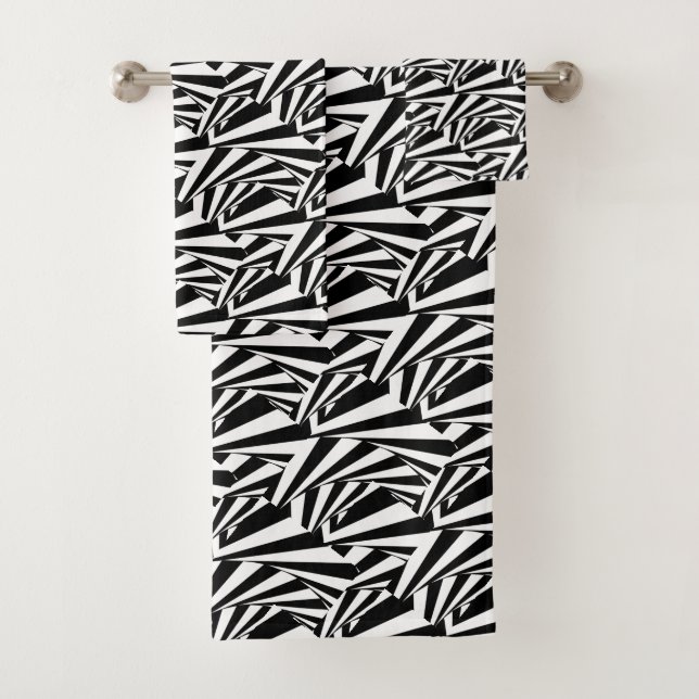 Ensemble de serviettes Modernes Abstraites Noir &  (En situation)