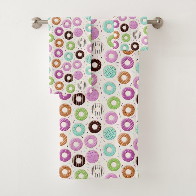 Ensemble de serviettes Motif Donut (En situation)
