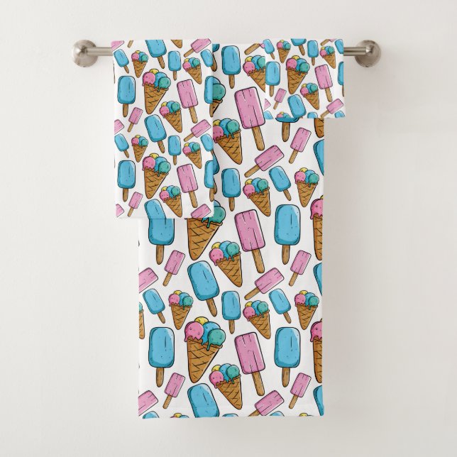 Ensemble de serviettes motif glace (En situation)