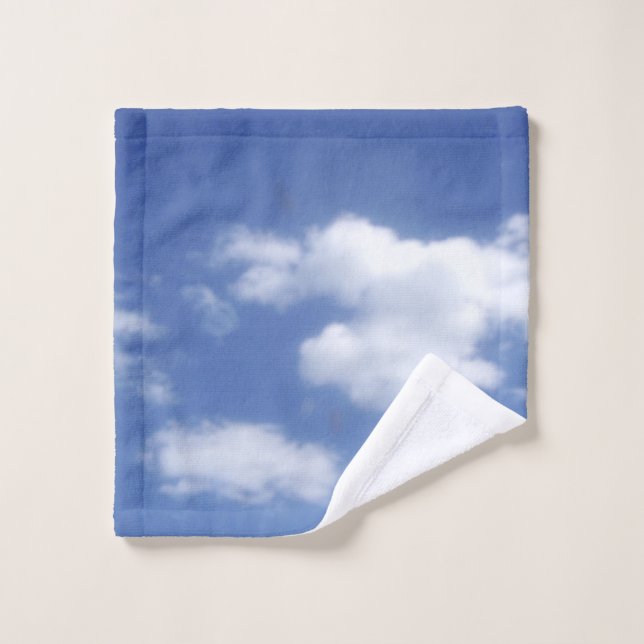 ensemble de serviettes nuages dans un ciel bleu (Gant de toilette)