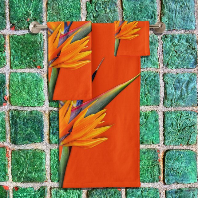 Ensemble de serviettes Orange Bird of Paradise (Créateur téléchargé)