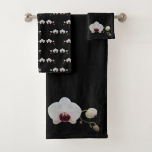 Ensemble de serviettes - Orchidée blanche à lèvres