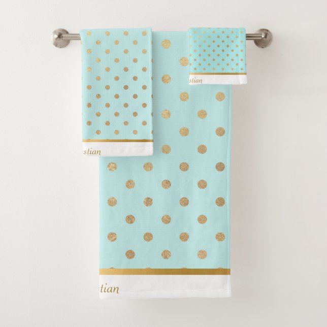 ENSEMBLE DE SERVIETTES PERSONNALISÉES AQUA PASTEL (En situation)