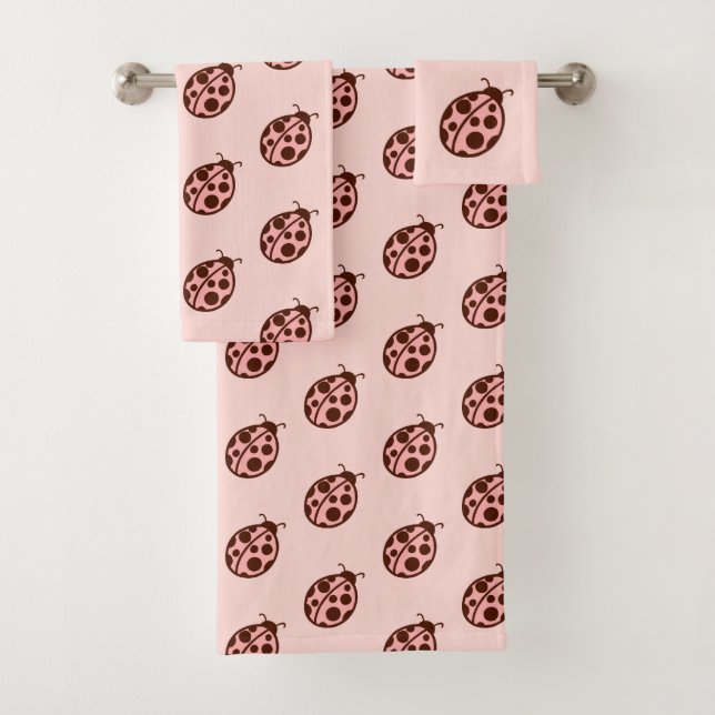 Ensemble de serviettes Pink Ladybugs (En situation)
