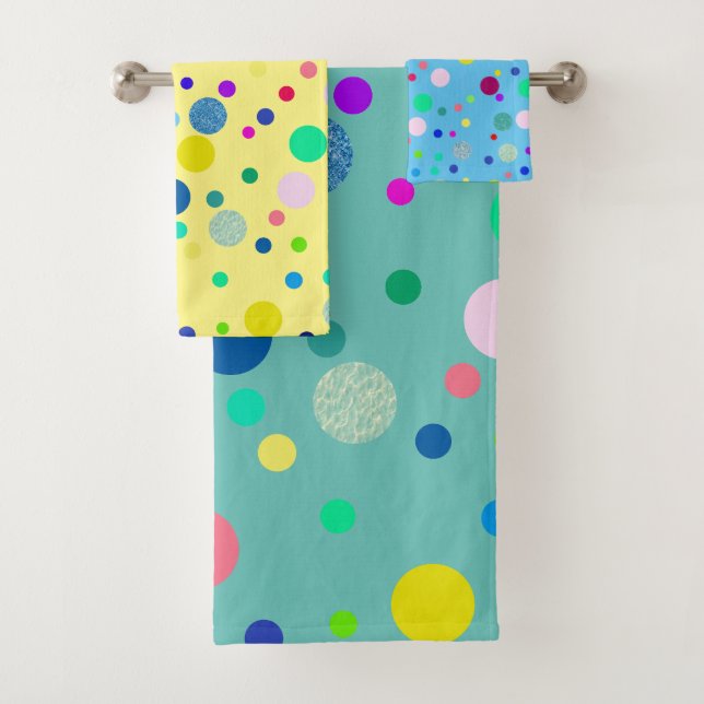 Ensemble de serviettes pois (En situation)