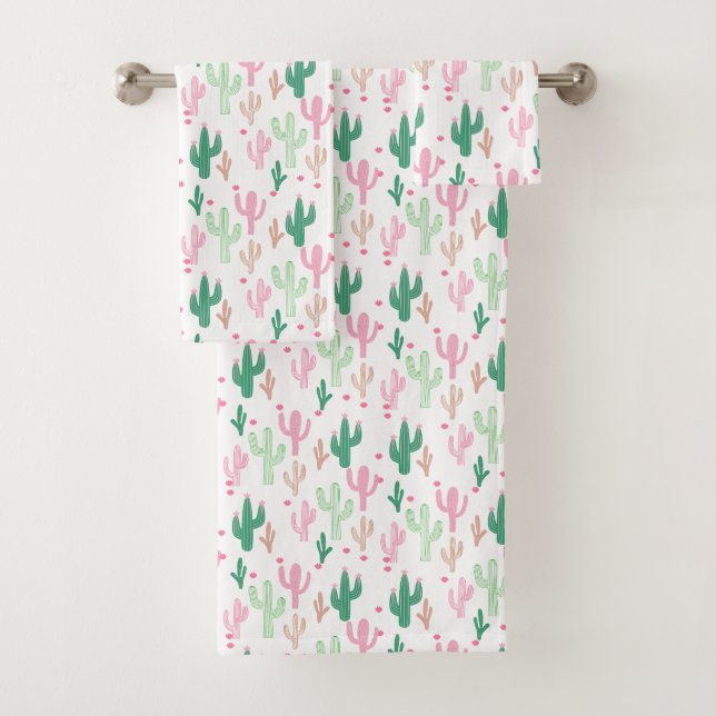 Ensemble de serviettes Preppy Cactus (En situation)