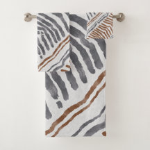 Ensemble de serviettes rayées bohème tribal