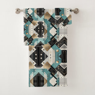 Ensemble de serviettes Retro Aqua Diamond Mid Cent