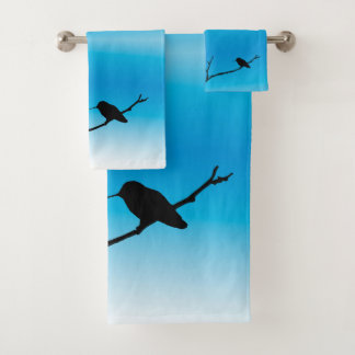 Ensemble de serviettes - Silhouette de colibri sur