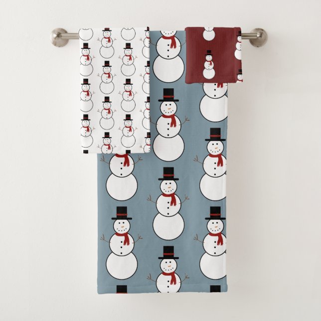 Ensemble de serviettes Snowman (En situation)